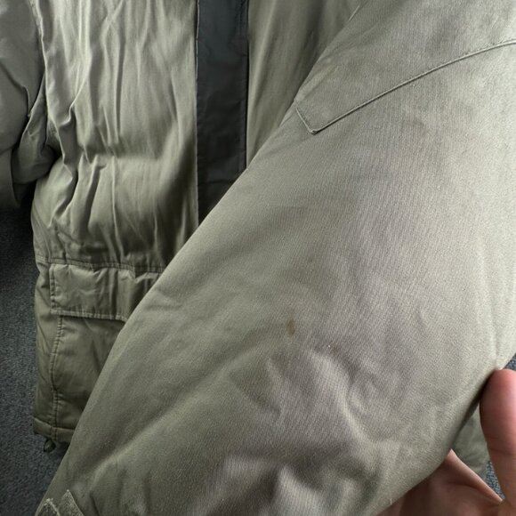 VTG Nike Silver Tag Medium Fleece Lined Down Fill Puffer Jacket Winter Zip Green - Picture 16 of 16